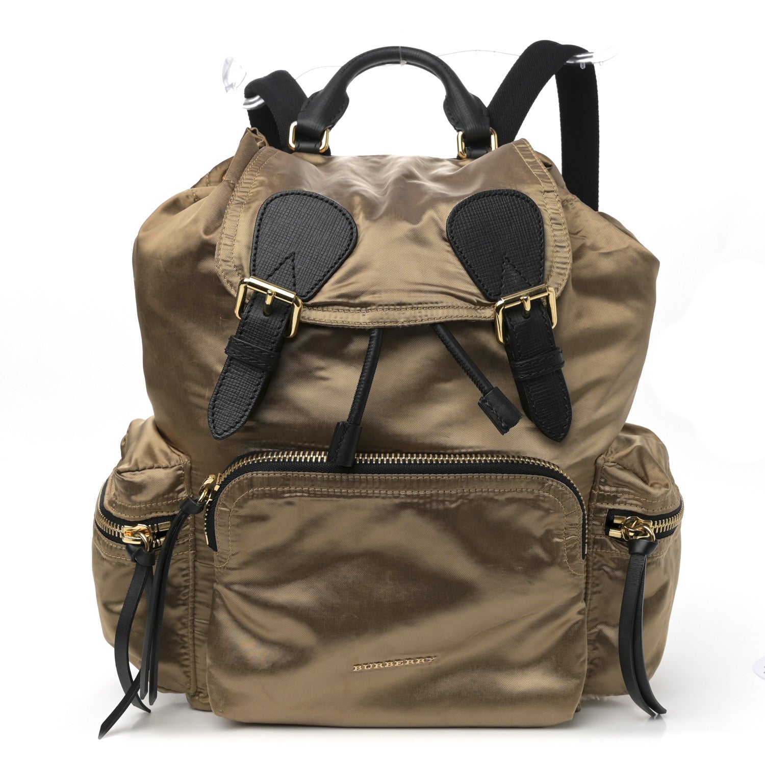Burberry Metallic Satin Nylon Medium Rucksack Backpack Gold 1 of 13