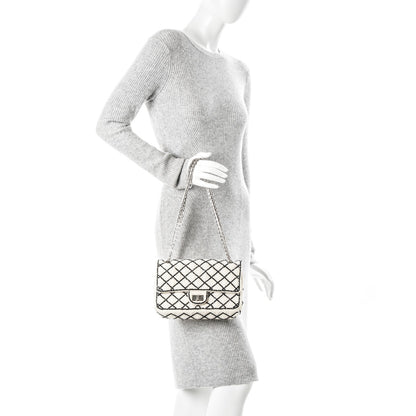 Chanel Sequin Mesh Quilted 225 Reissue Flap White Black 2 of 10