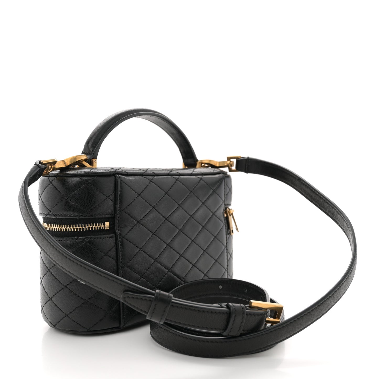 Lambskin Quilted Mini Gaby Vanity Case Black