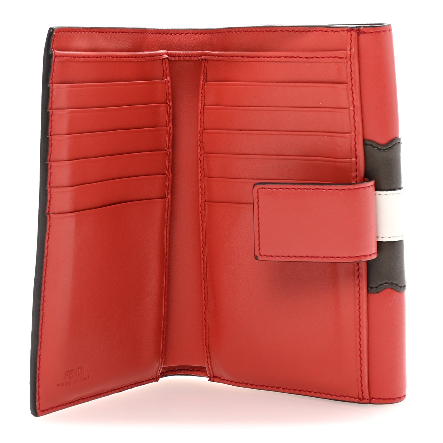 Vitello Century Lucido Hypnoteyes Studded Kan I French Wallet Bloody Mary Carbone Multicolor
