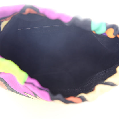 Saint Laurent Satin Floral Print Mini Pochon Drawstring Pouch Black Multicolor 5 of 9