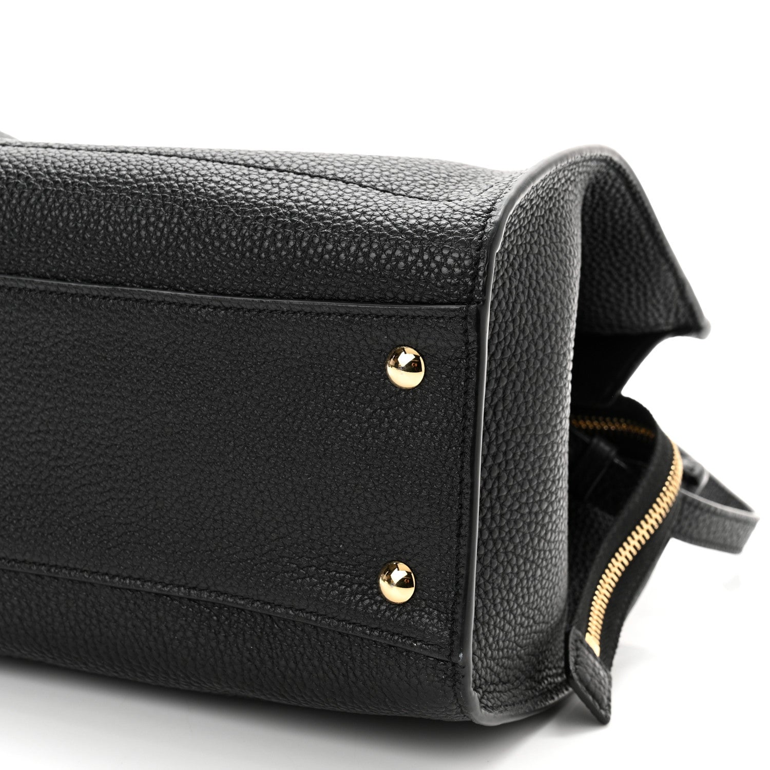 Salvatore Ferragamo Hammered Calfskin Double Handle Small Amy Tote Black 10 of 10