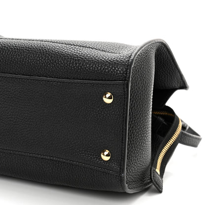 Salvatore Ferragamo Hammered Calfskin Double Handle Small Amy Tote Black 10 of 10
