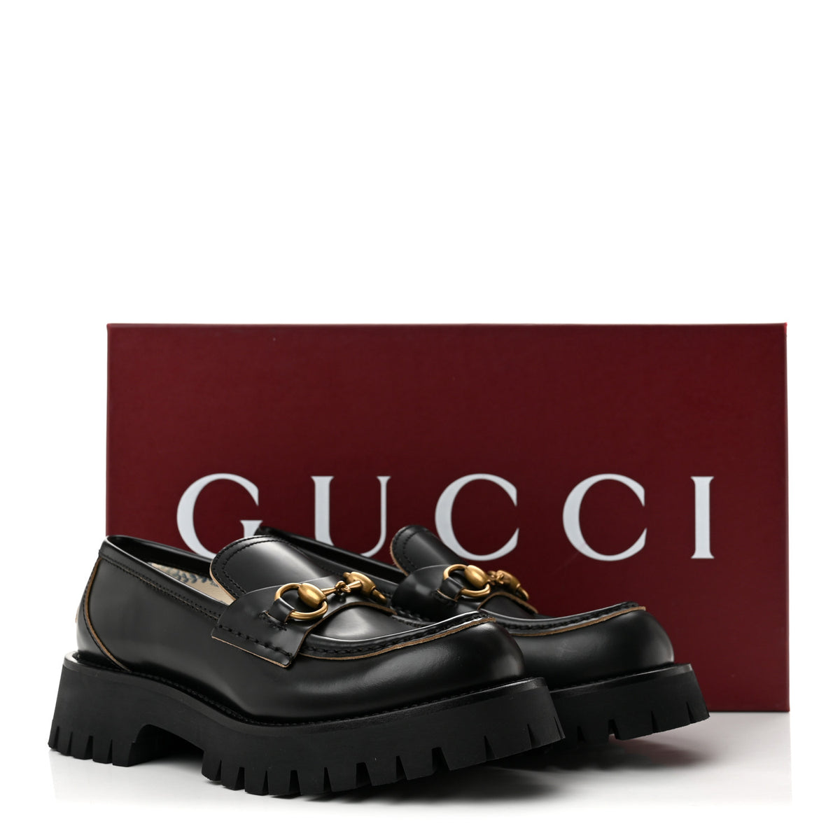 Gucci Cordovan Lux Womens Harald Horsebit 25mm Platform Loafers 35.5 Black 10 of 10