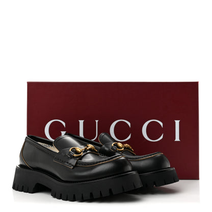 Gucci Cordovan Lux Womens Harald Horsebit 25mm Platform Loafers 35.5 Black 10 of 10