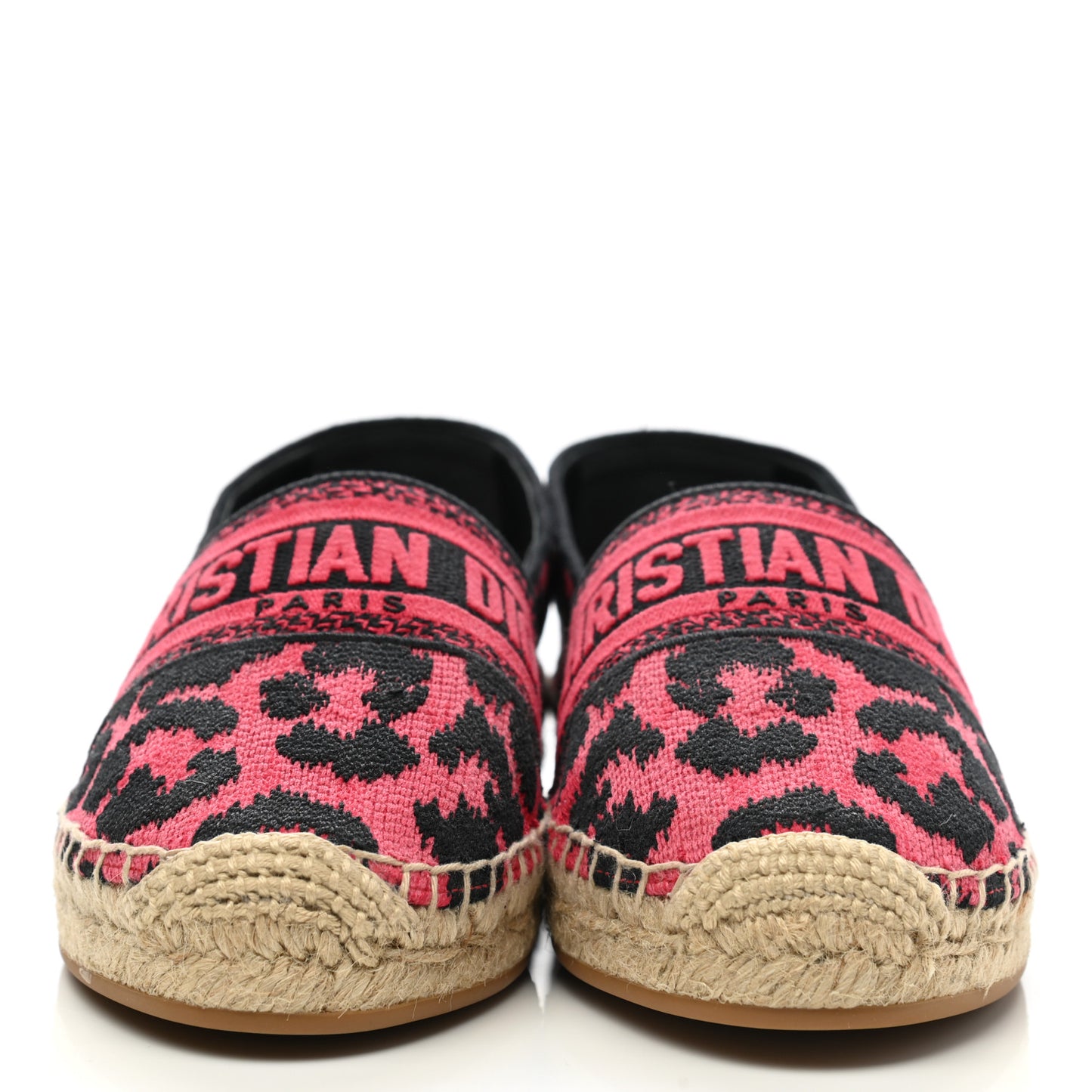 Cotton Embroidered Leopard Print Granville Espadrille 37 Red