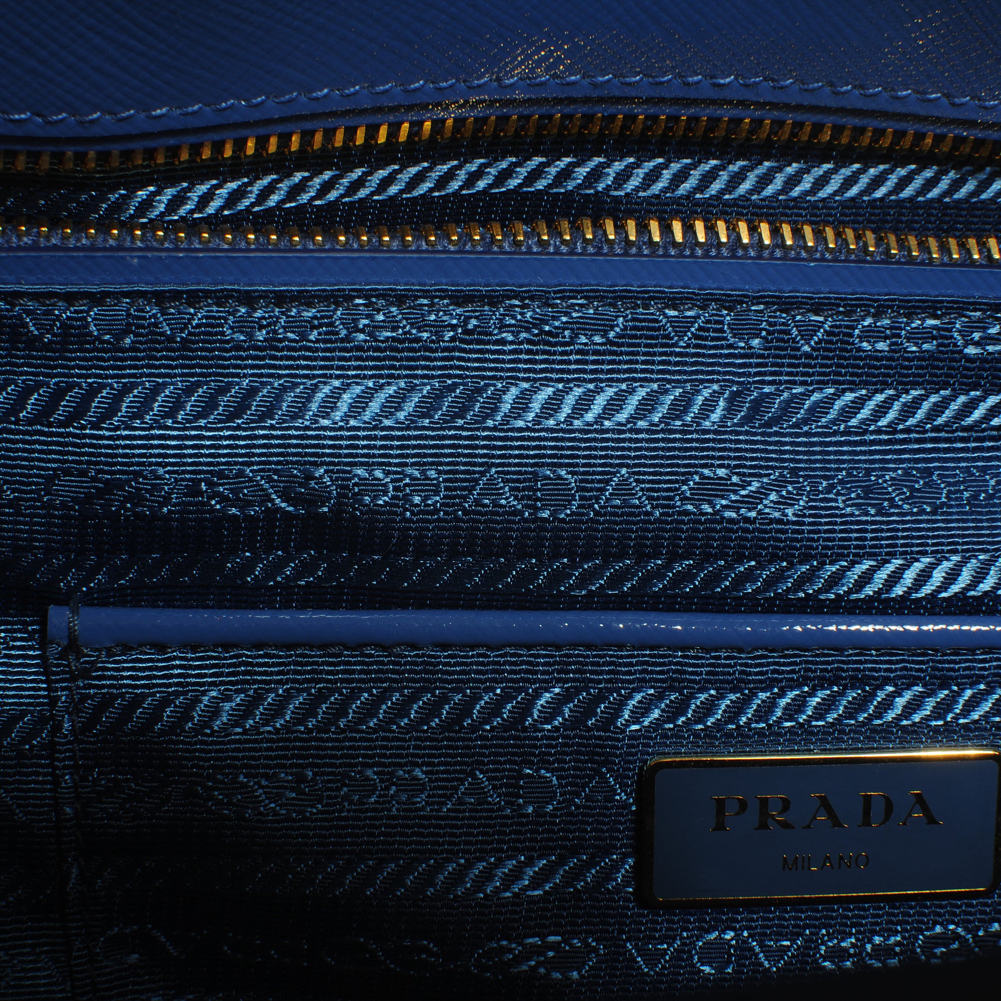 Prada Saffiano Vernice Shopping Tote Azzurro 9 of 10