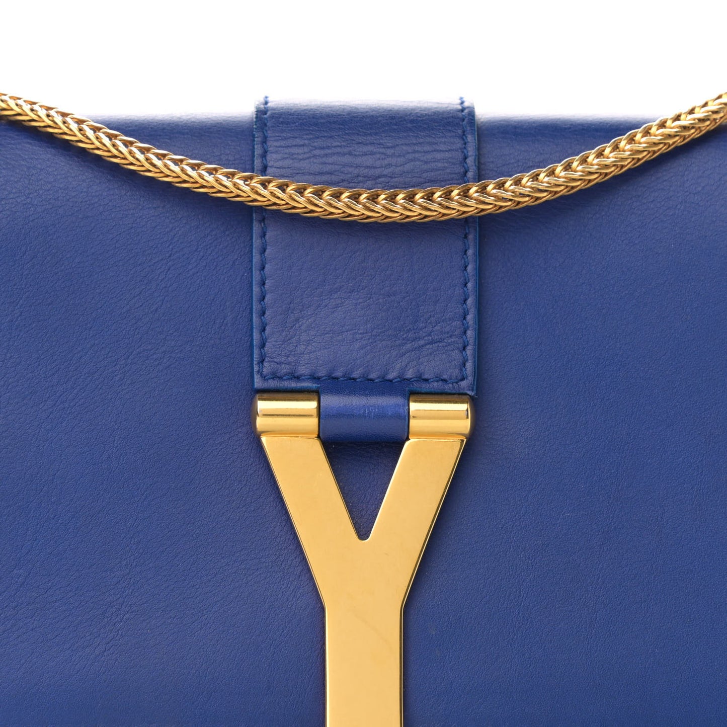 Calfskin Small Classic Y Satchel Blue
