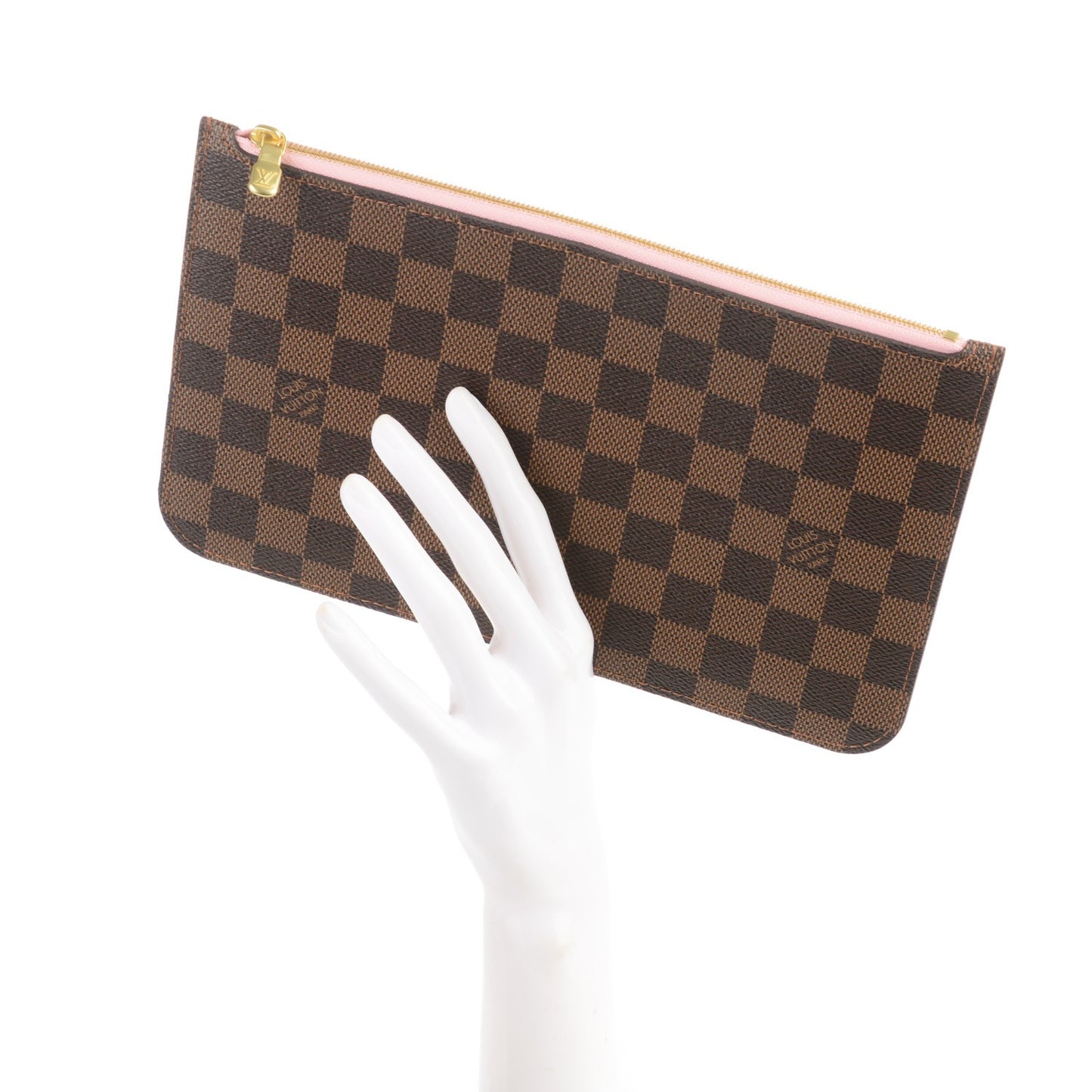 Damier Ebene Neverfull MM GM Pochette Rose Ballerine