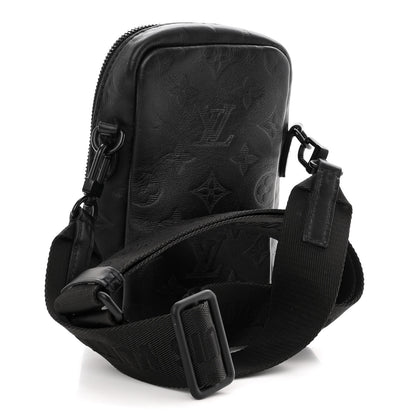 Louis Vuitton Calfskin Monogram Shadow Double Phone Pouch NM Black 3 of 9