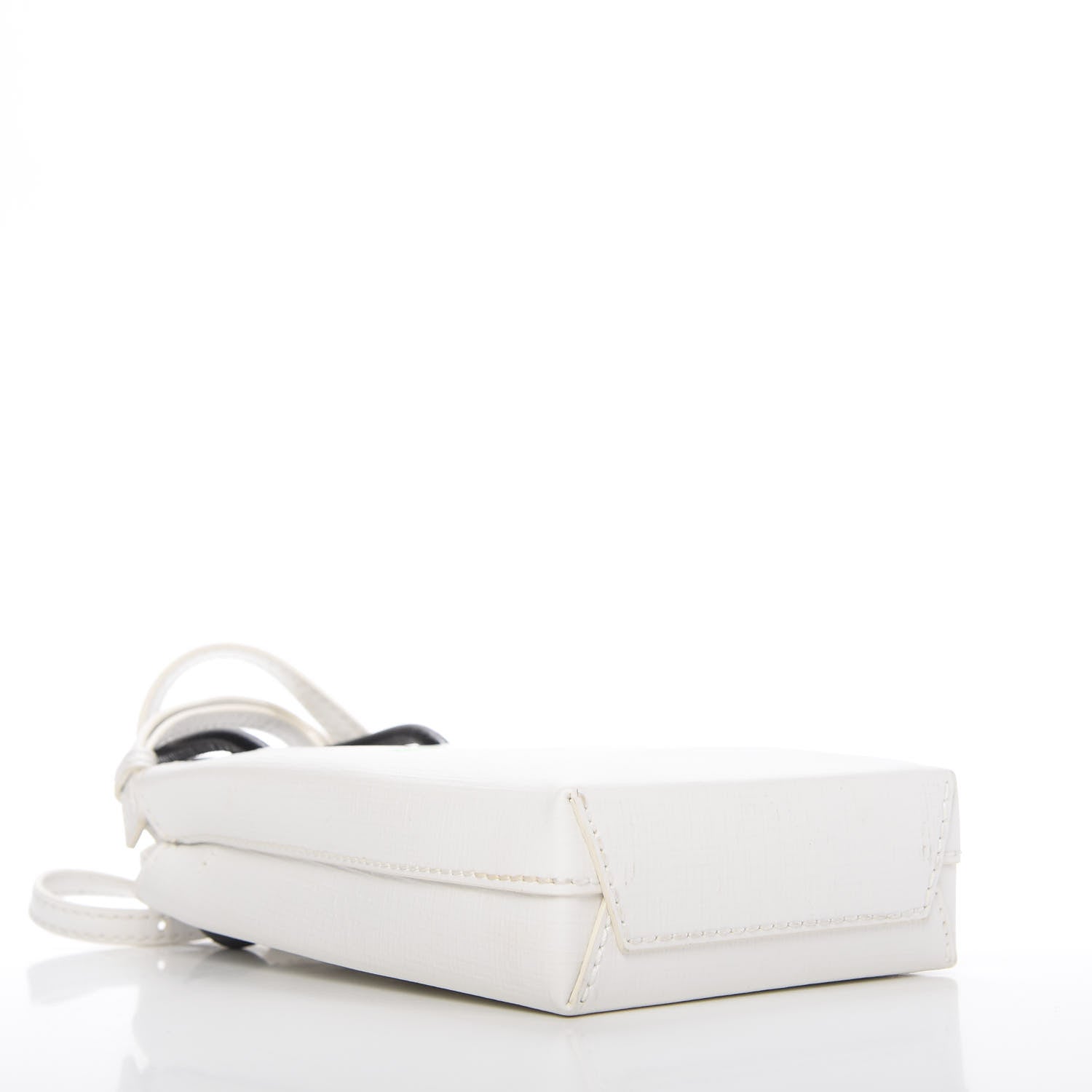 Balenciaga Squared Calfskin Logo Shopping Phone Holder Bag White Light Green 4 of 9