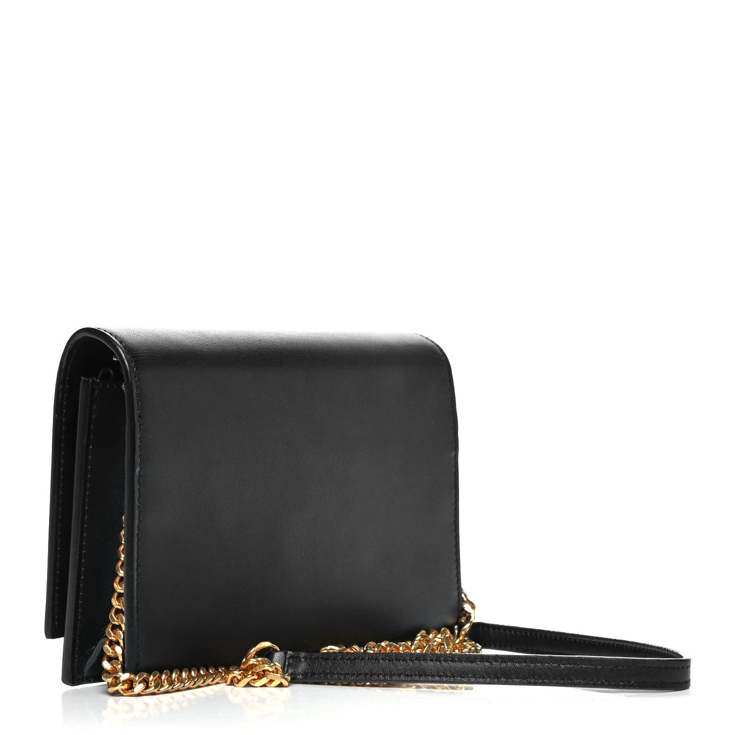 Saint Laurent Smooth Calfskin Classic Monogram Kate Tassel Chain Wallet Black 3 of 9
