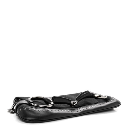 Gucci Monogram Studded Horsebit Clutch Black 4 of 11