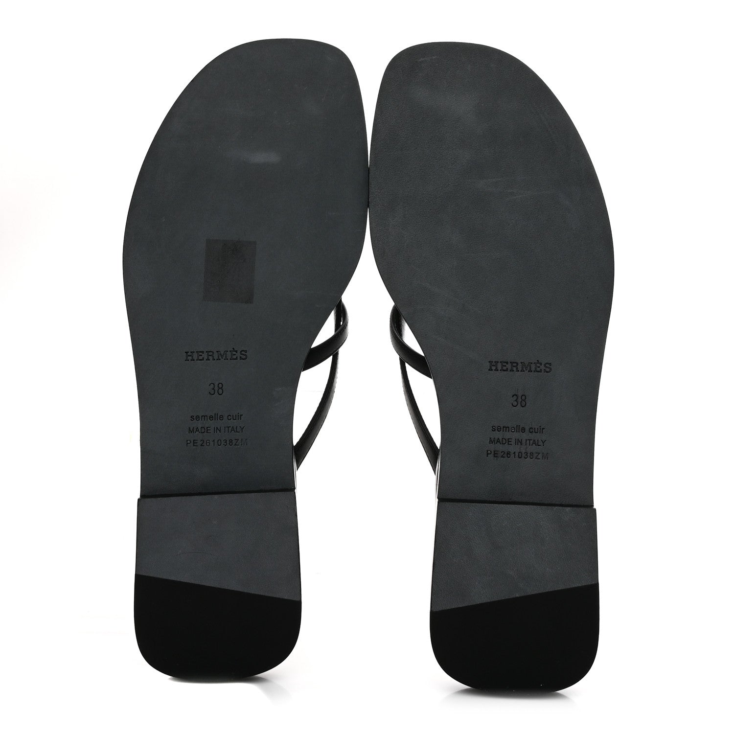 Hermes Calfskin Miss Sandals 38 Black 6 of 8