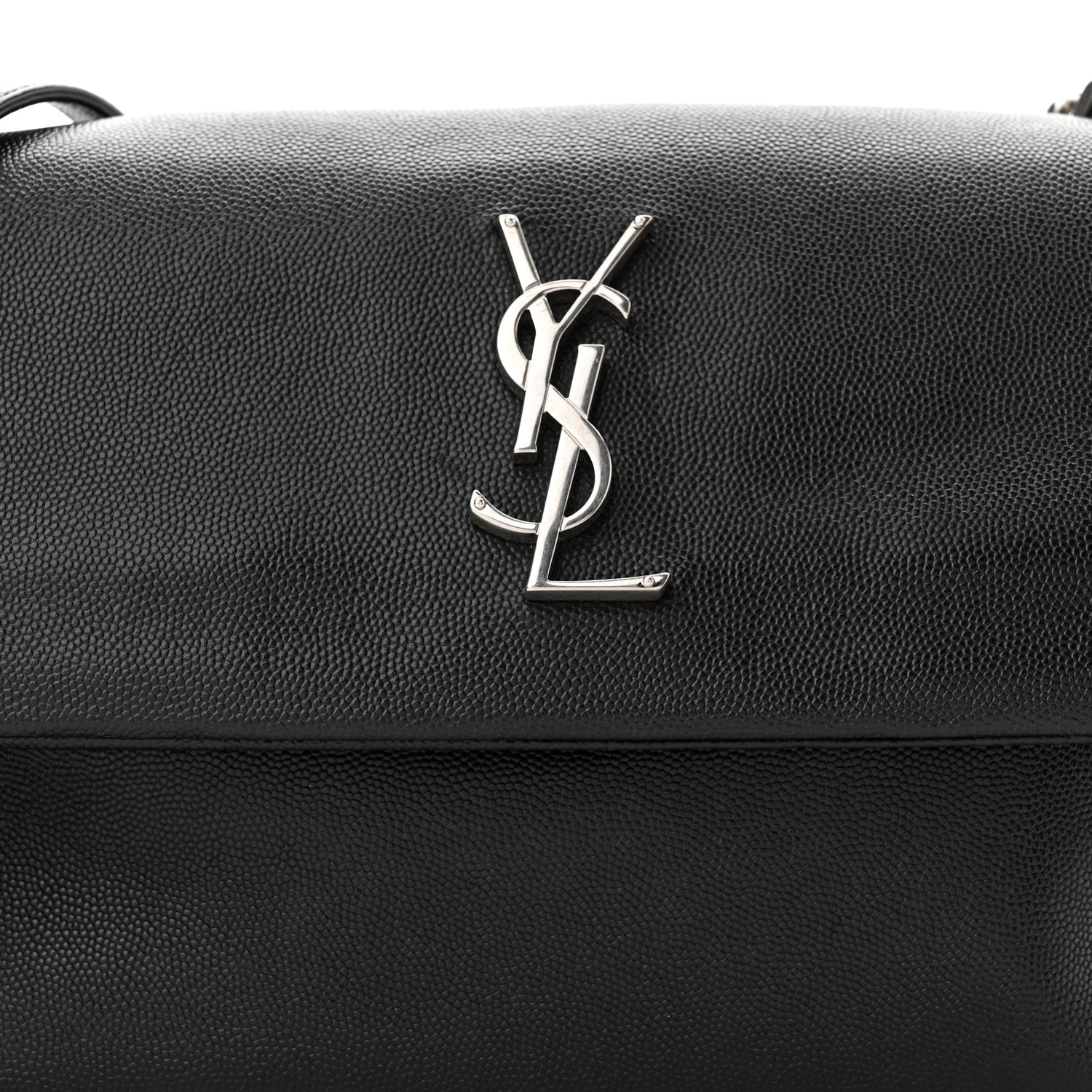Saint Laurent Grain De Poudre Medium West Hollywood Monogram Fold-Over Black 8 of 10
