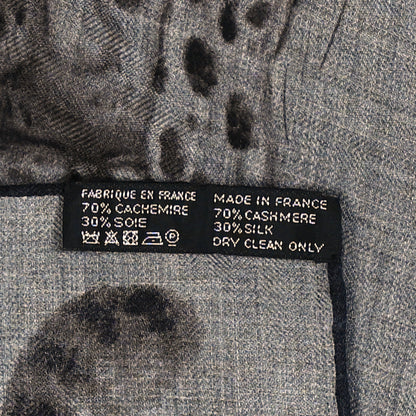 Hermes Cashmere Silk Dans L'atelier Shawl 140 Gris Flanelle Anthracite Gris 4 of 4