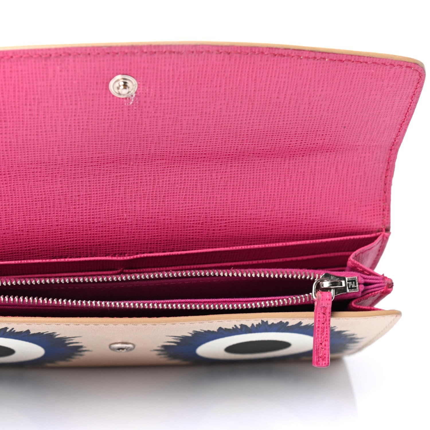 Fendi Vitello Elite Crystal Eye Monster Simply Continental Wallet Bellini Multicolor 4 of 4