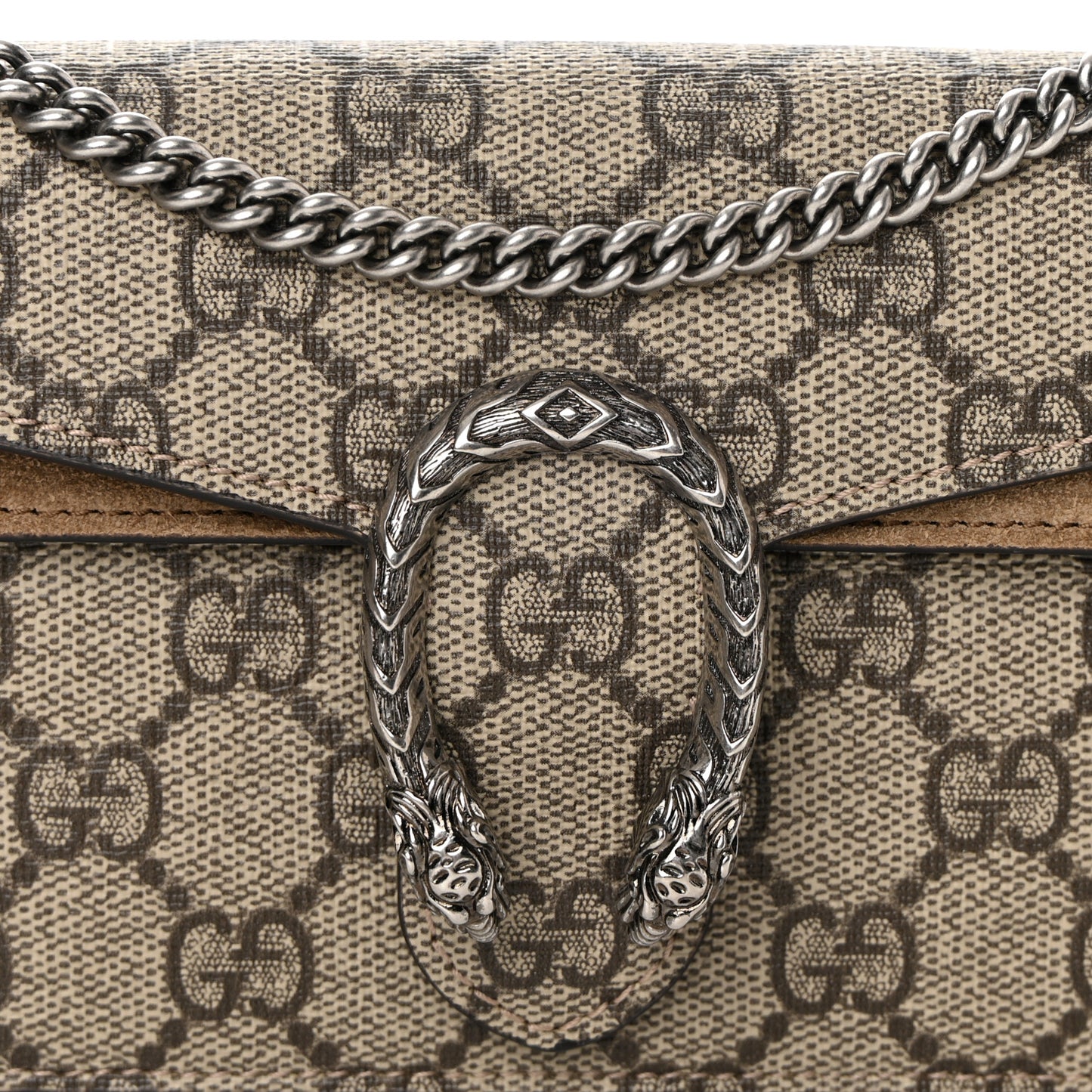GG Supreme Monogram Super Mini Dionysus Shoulder Bag Taupe