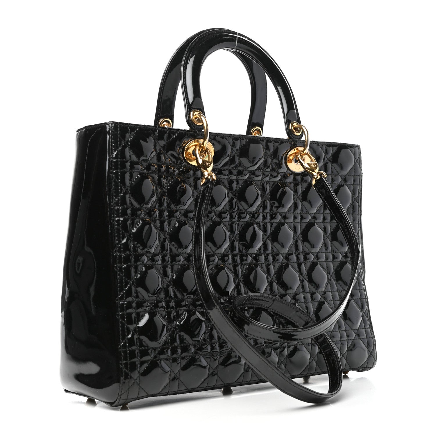 Christian Dior Patent Cannage Large Lady Dior Black 3 of 9