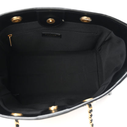 Chanel Aged Calfskin Small Charms Deauville Tote Black 5 of 11