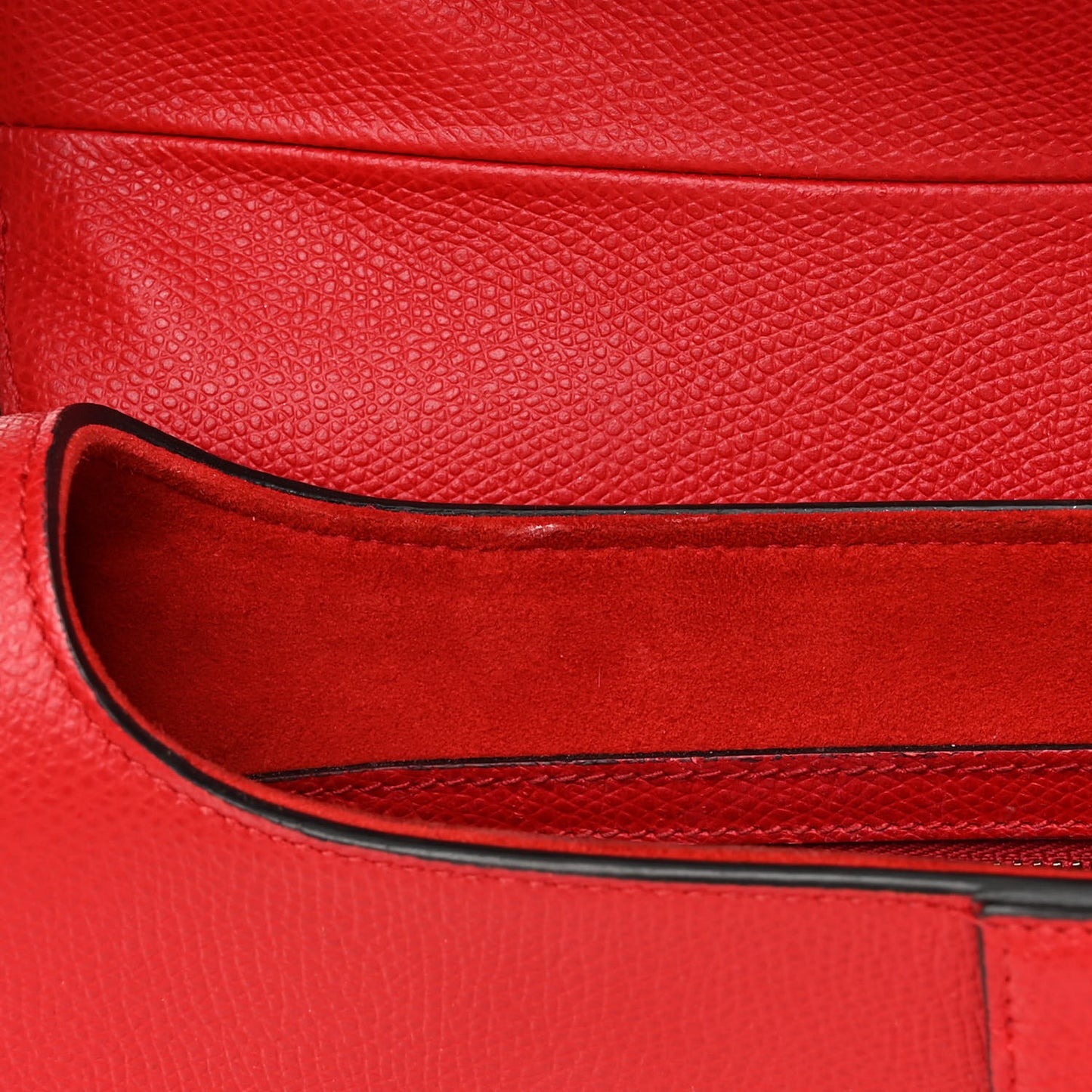 Grained Calfskin Saddle Bag Red