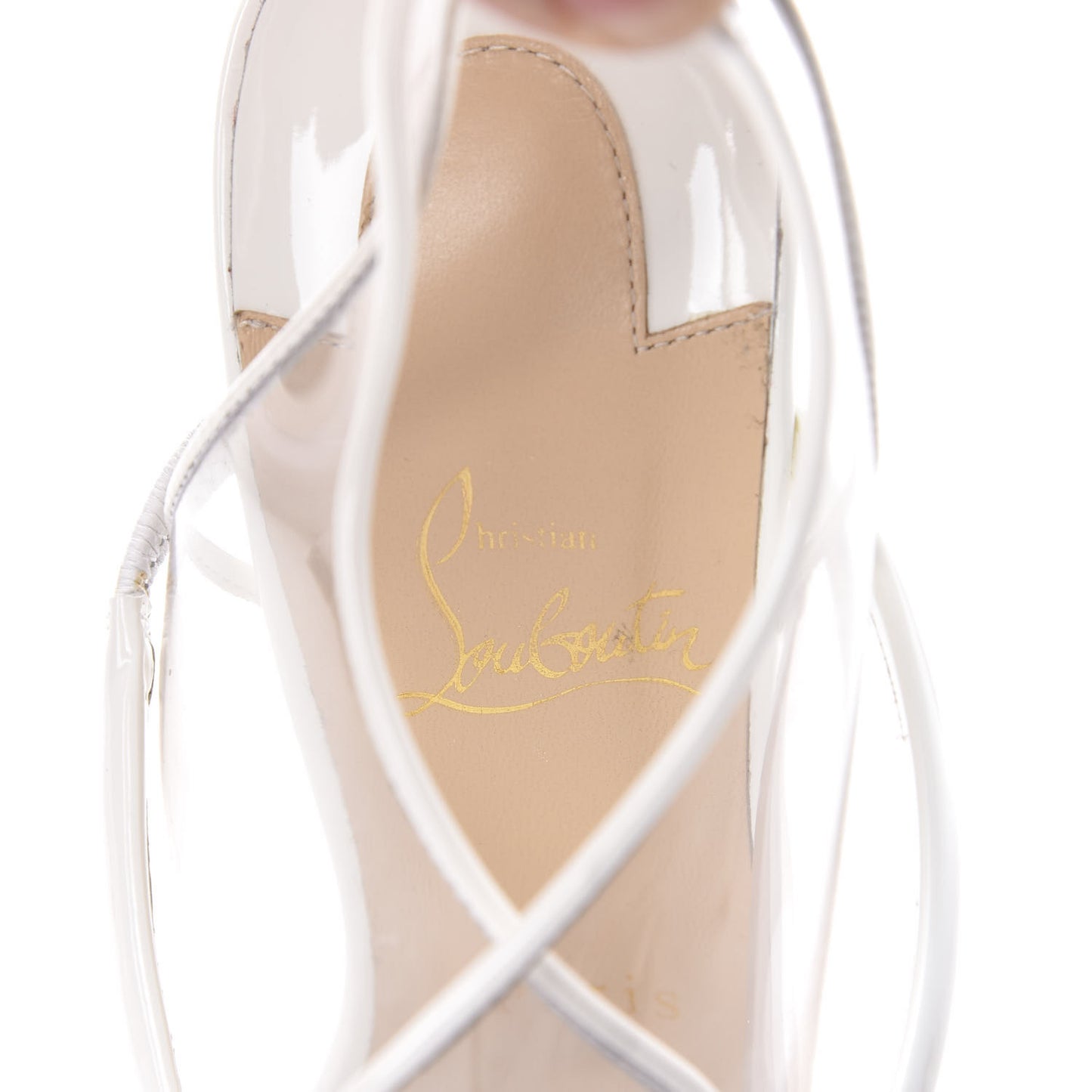 PVC Patent Aqua Ronda 120 Sandals 40 Transparent White