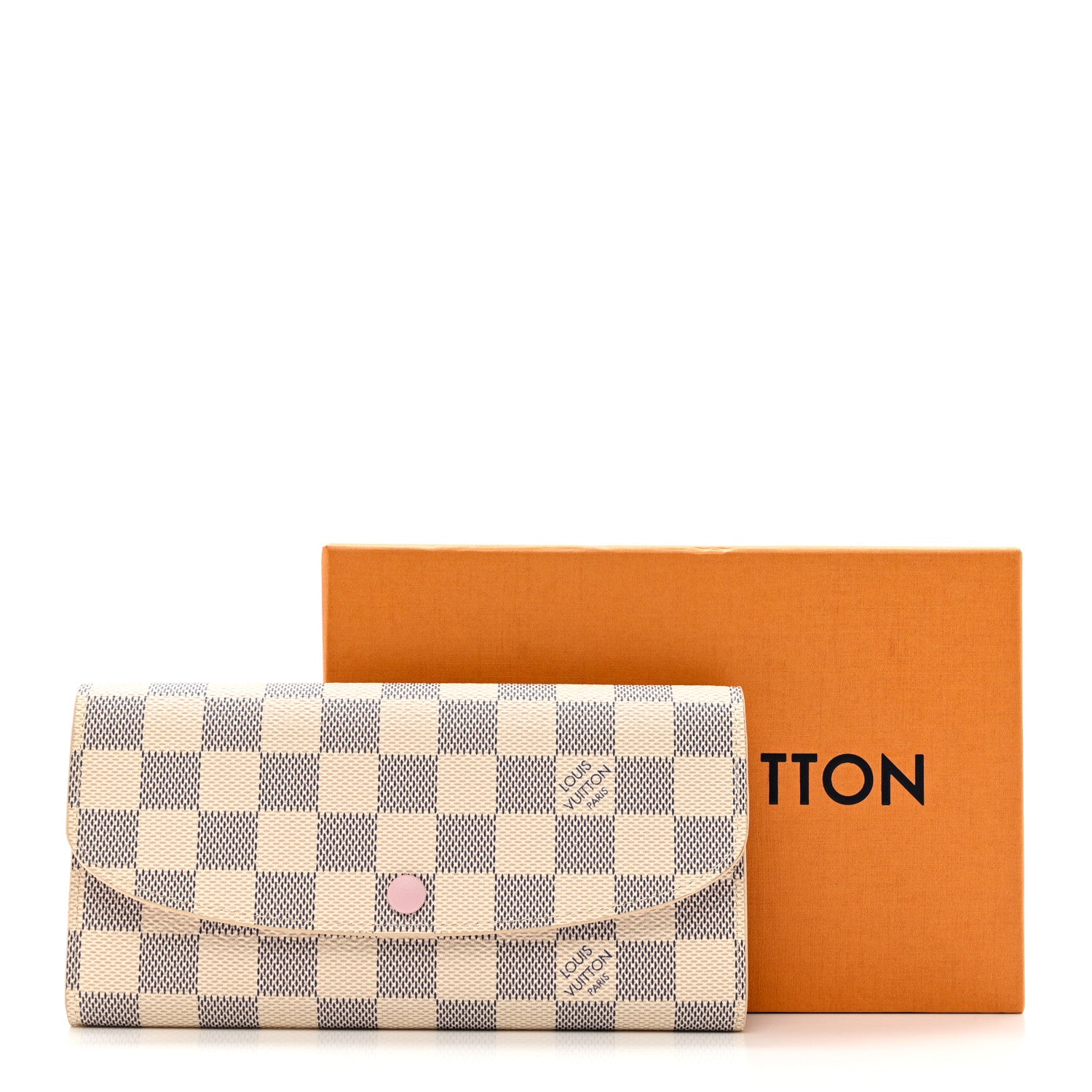 Louis Vuitton Damier Azur Emilie Wallet Rose Ballerine 7 of 7