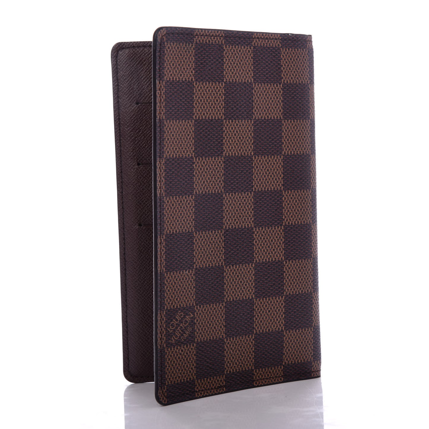 Damier Ebene Checkbook Holder Case Wallet