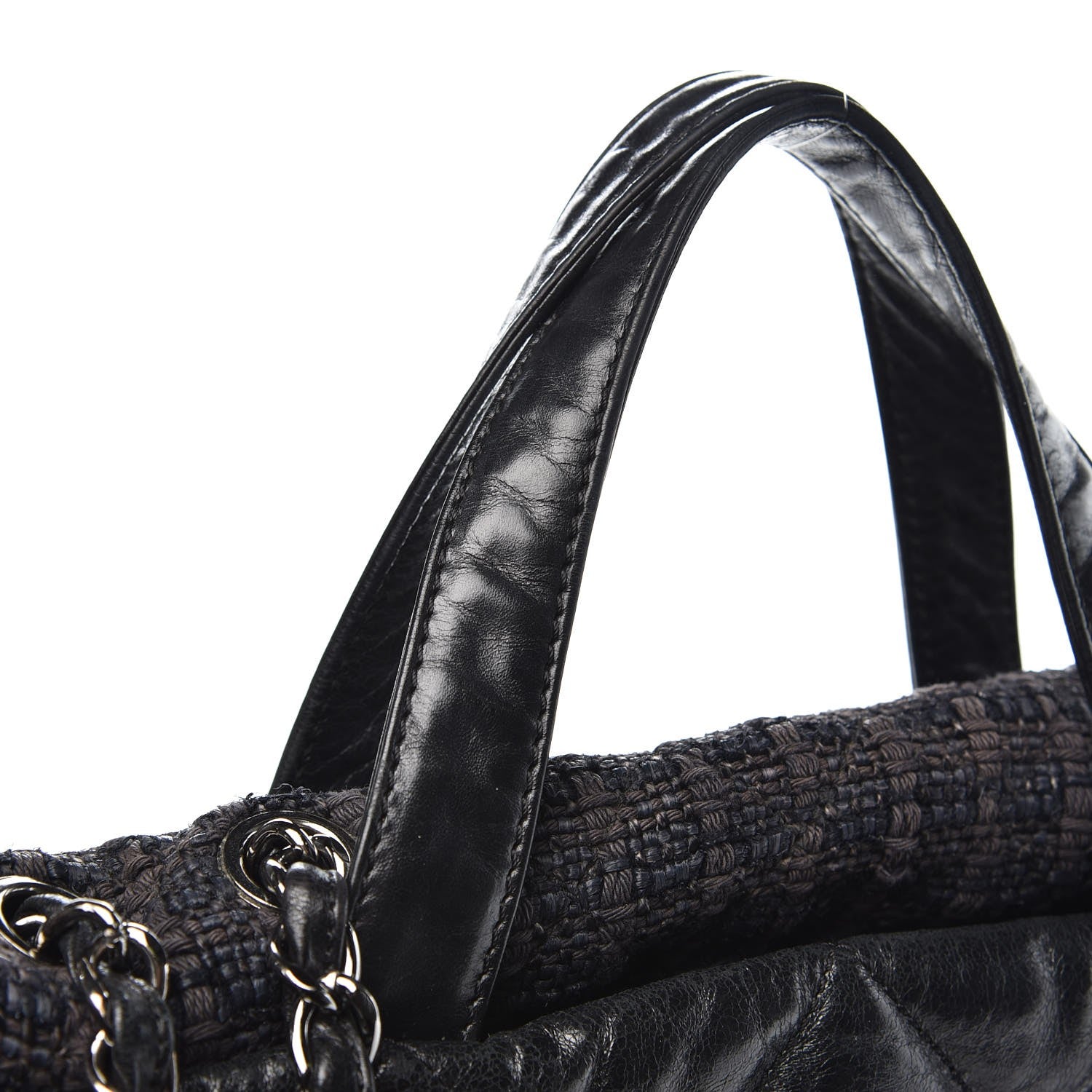 Chanel Glazed Calfskin Quilted Tweed Portobello Tote Black 12 of 12