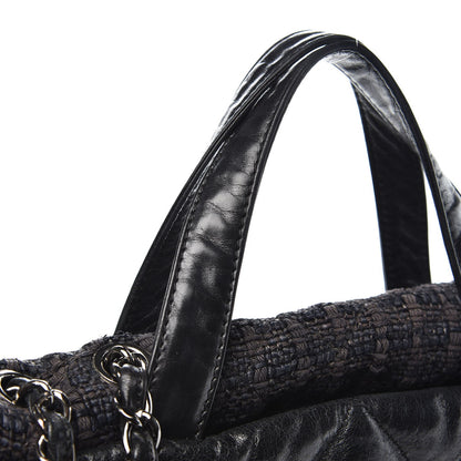 Chanel Glazed Calfskin Quilted Tweed Portobello Tote Black 12 of 12