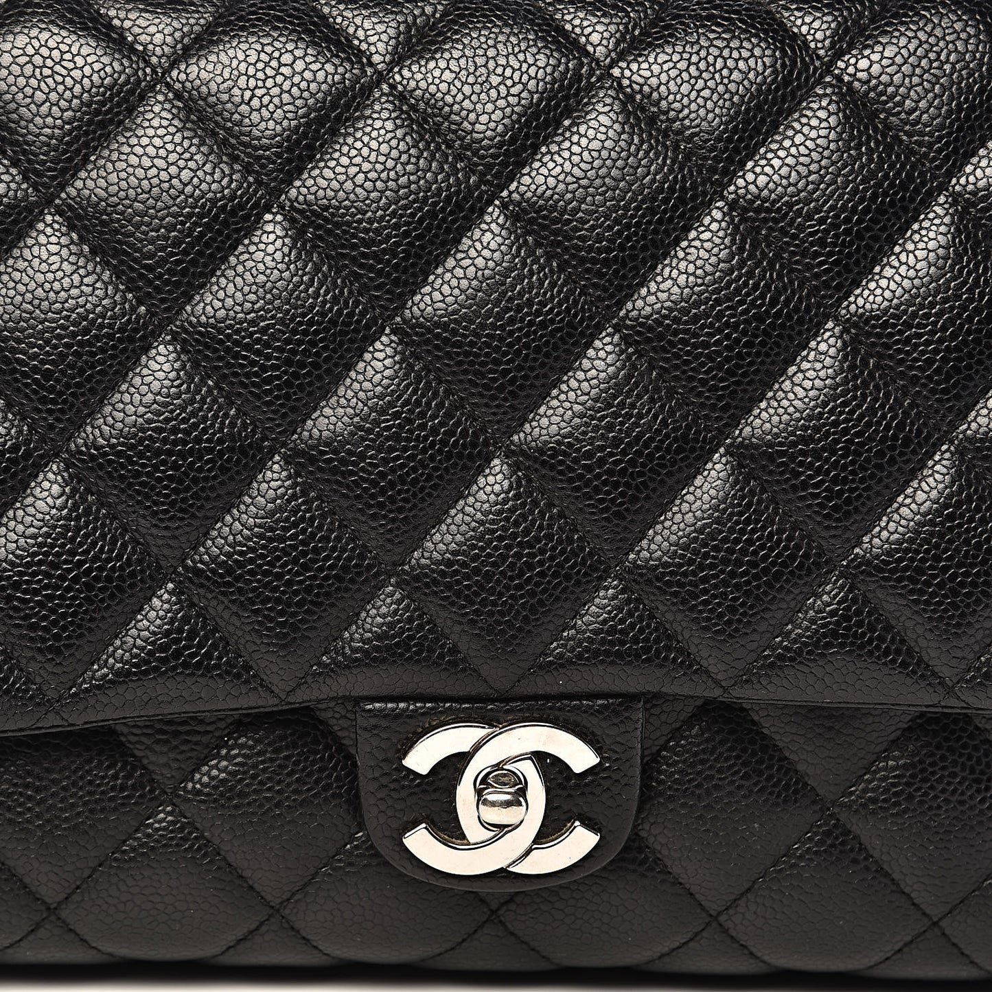 Caviar Quilted Jumbo Kelly Flap Black