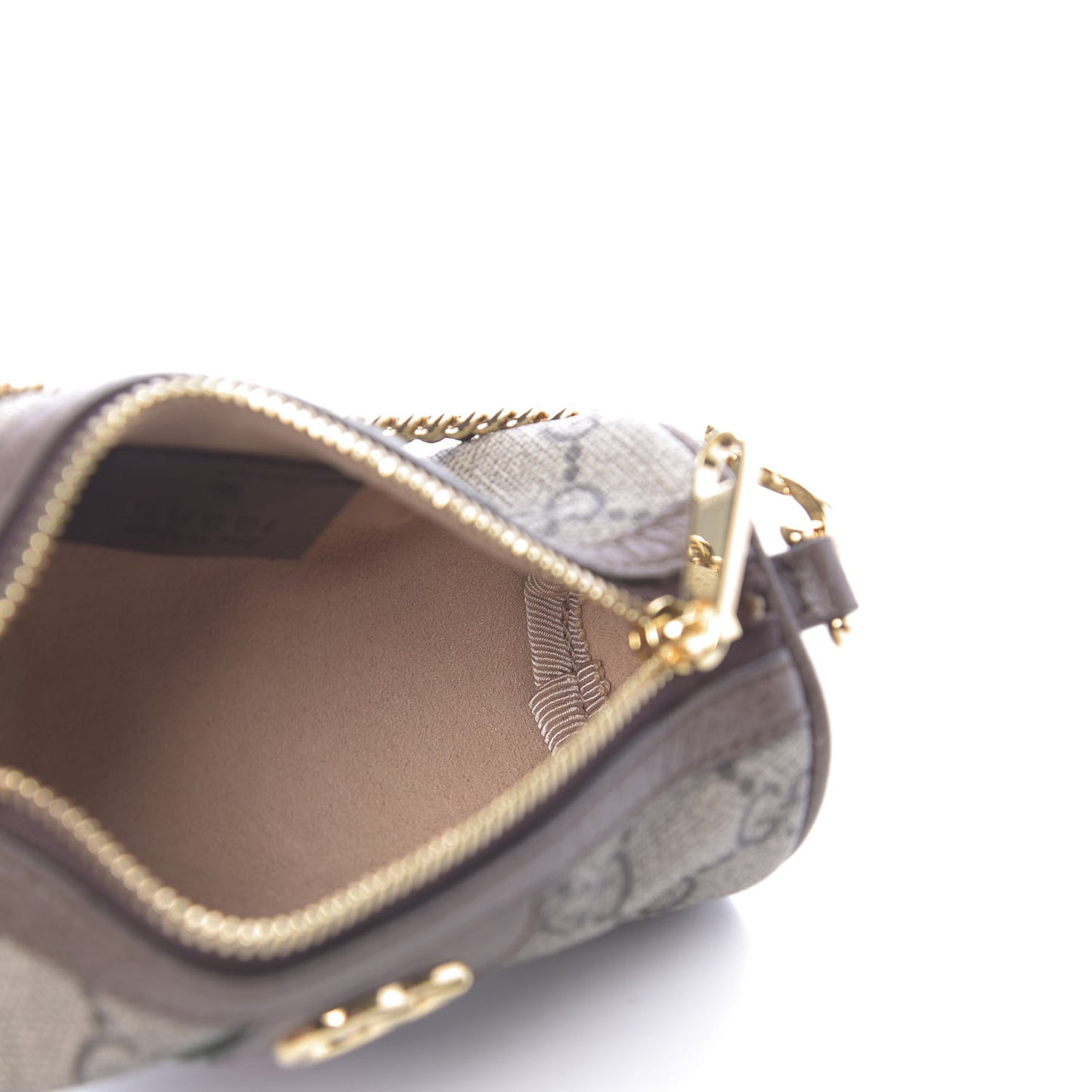 GG Supreme Monogram Web Ophidia Barrel Coin Purse Beige New Acero