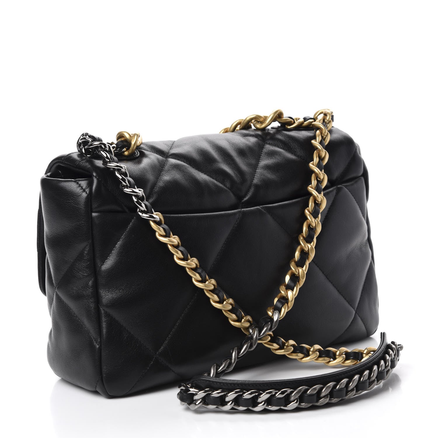 Chanel Lambskin Quilted Large 19 Flap Black 3 of 10