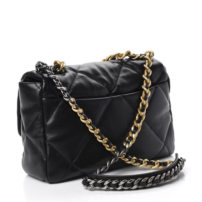 Chanel Lambskin Quilted Large 19 Flap Black 3 of 10