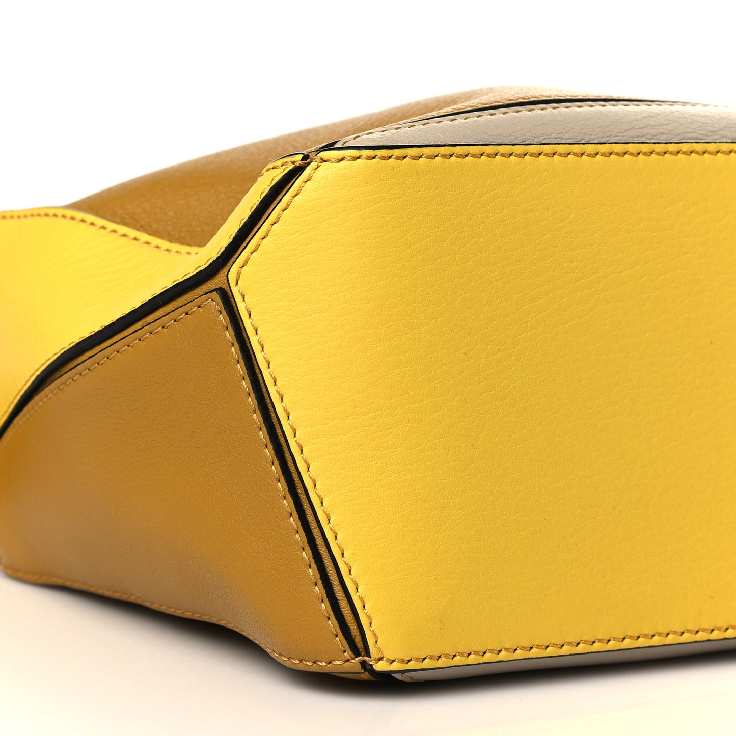 Grained Calfskin Small Puzzle Bag Ocre Yellow