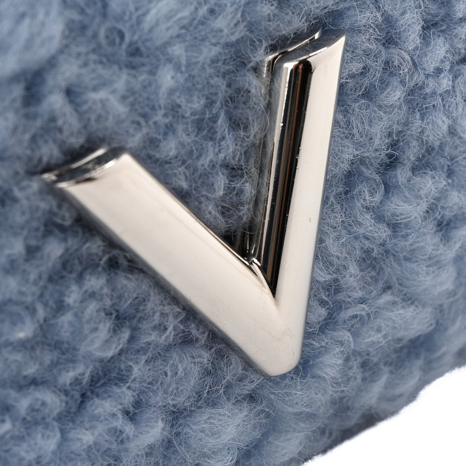Louis Vuitton Shearling Twist Shoulder Bag MM Blue 1889931