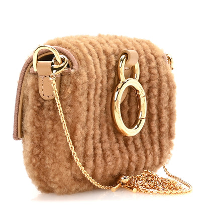 Fendi Shearling Nano Maxi Buckle Baguette Charm Camel 3 of 10