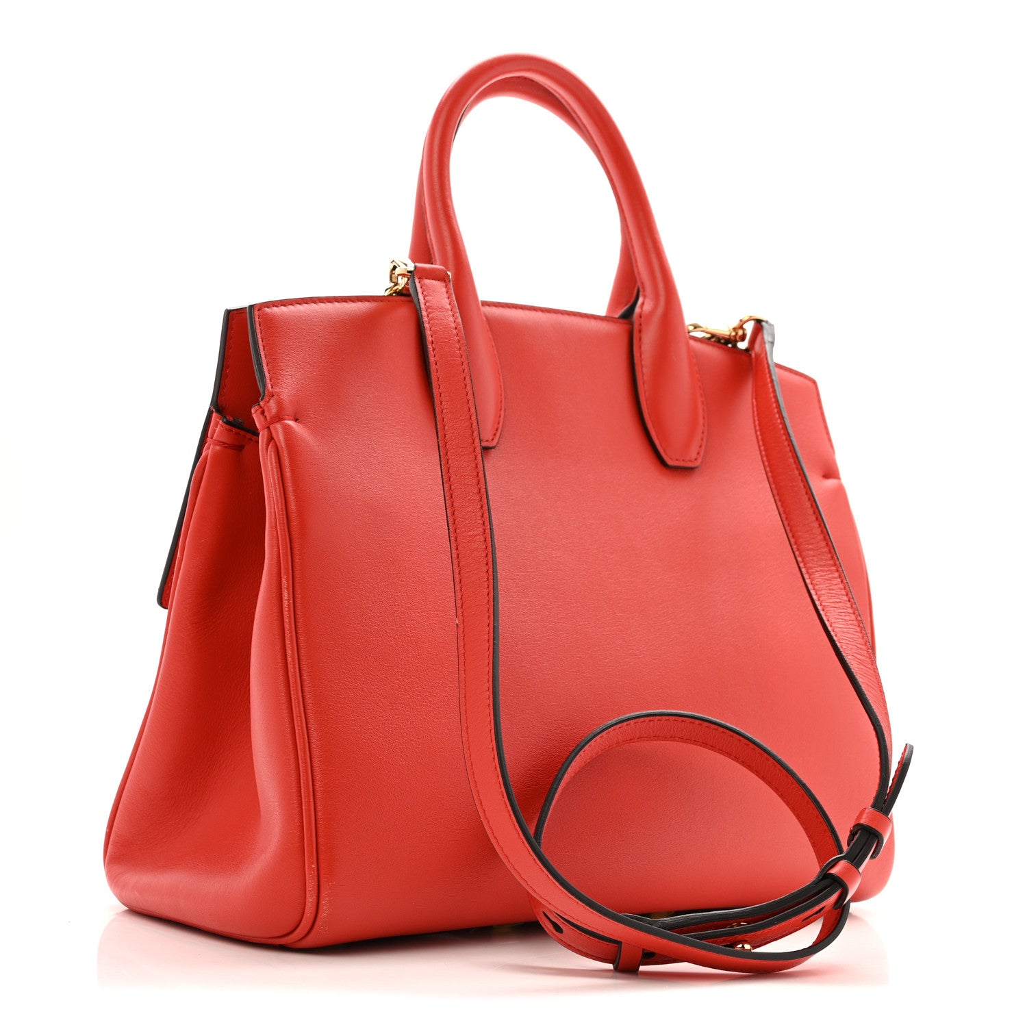 Salvatore Ferragamo Calfskin Medium The Studio Bag Red 1844611