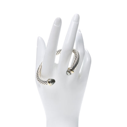 David Yurman Sterling Silver 14K Yellow Gold Prasiolite 7mm Cable Classics Bracelet 2 of 5
