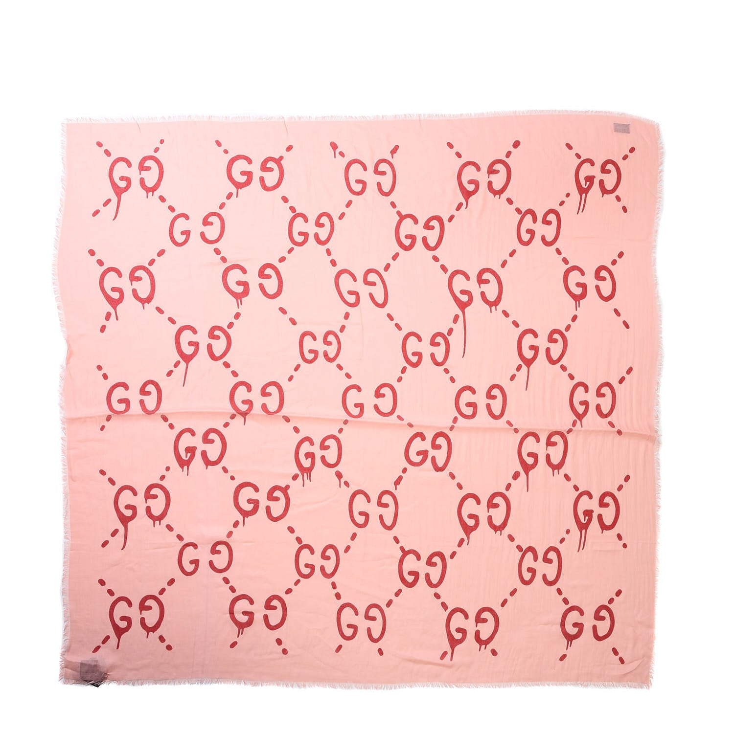 Gucci Modal Silk GG Writers Shawl Roseate Red 1 of 6