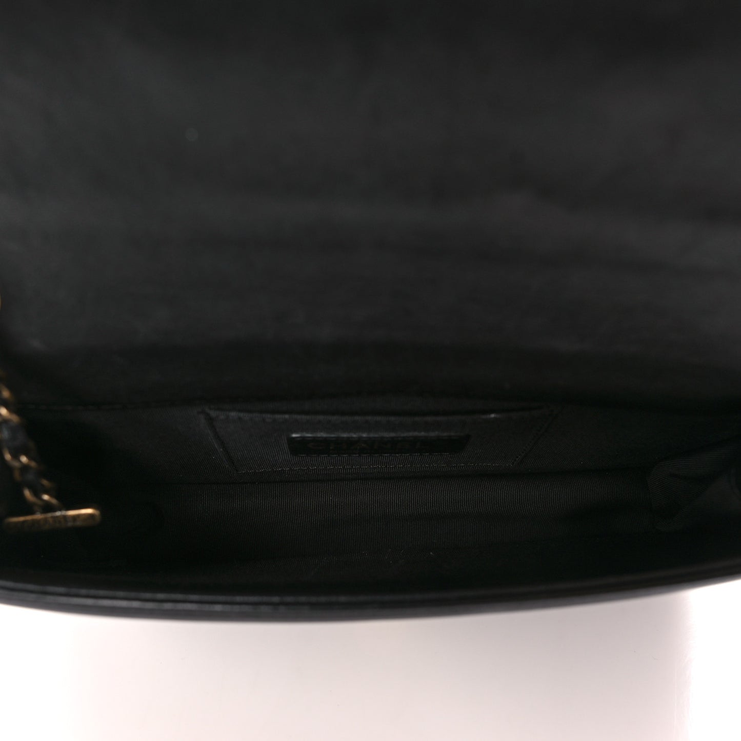 Lambskin Quilted Horizontal Boy Brick Studded Flap Black