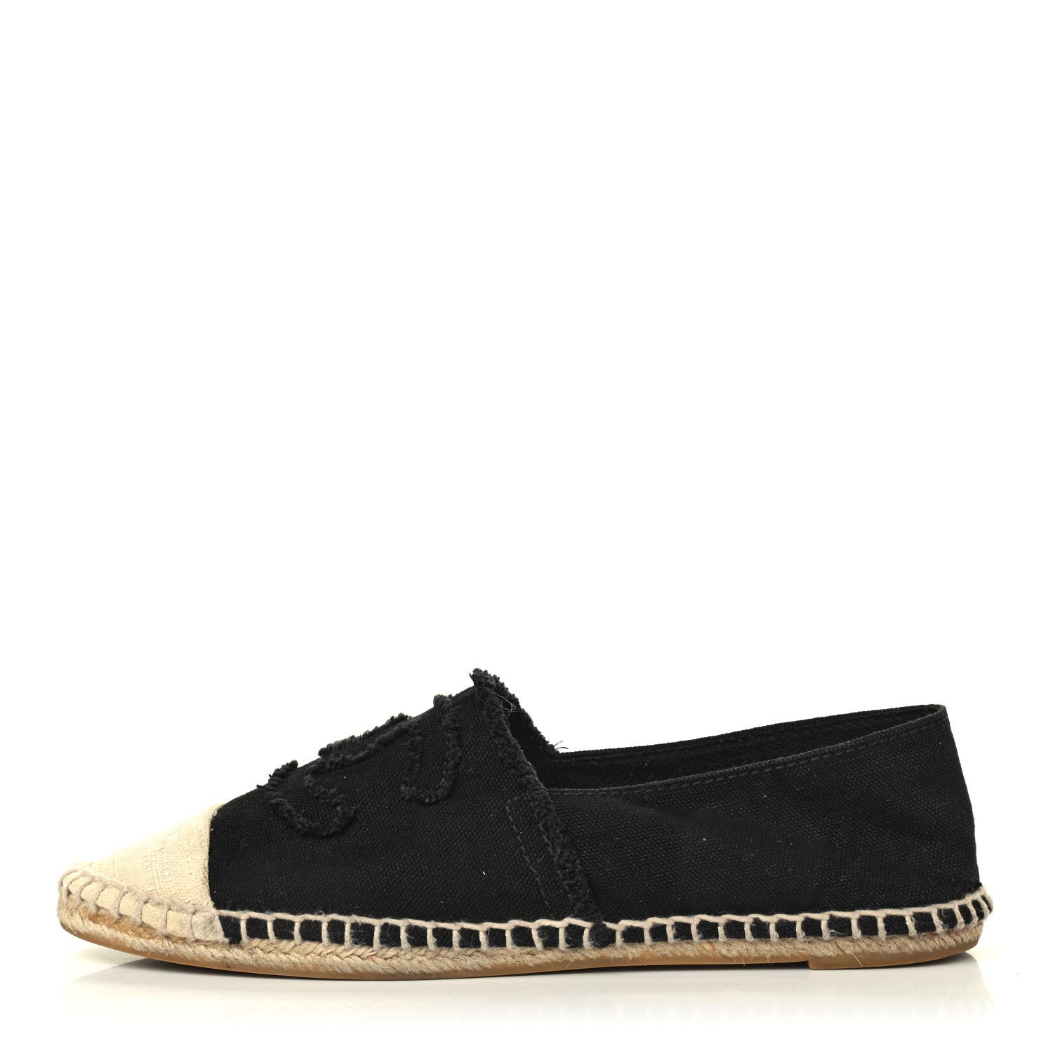 Chanel Canvas CC Espadrilles 39 Black Beige 1 of 4
