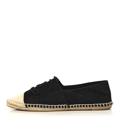 Chanel Canvas CC Espadrilles 39 Black Beige 1 of 4