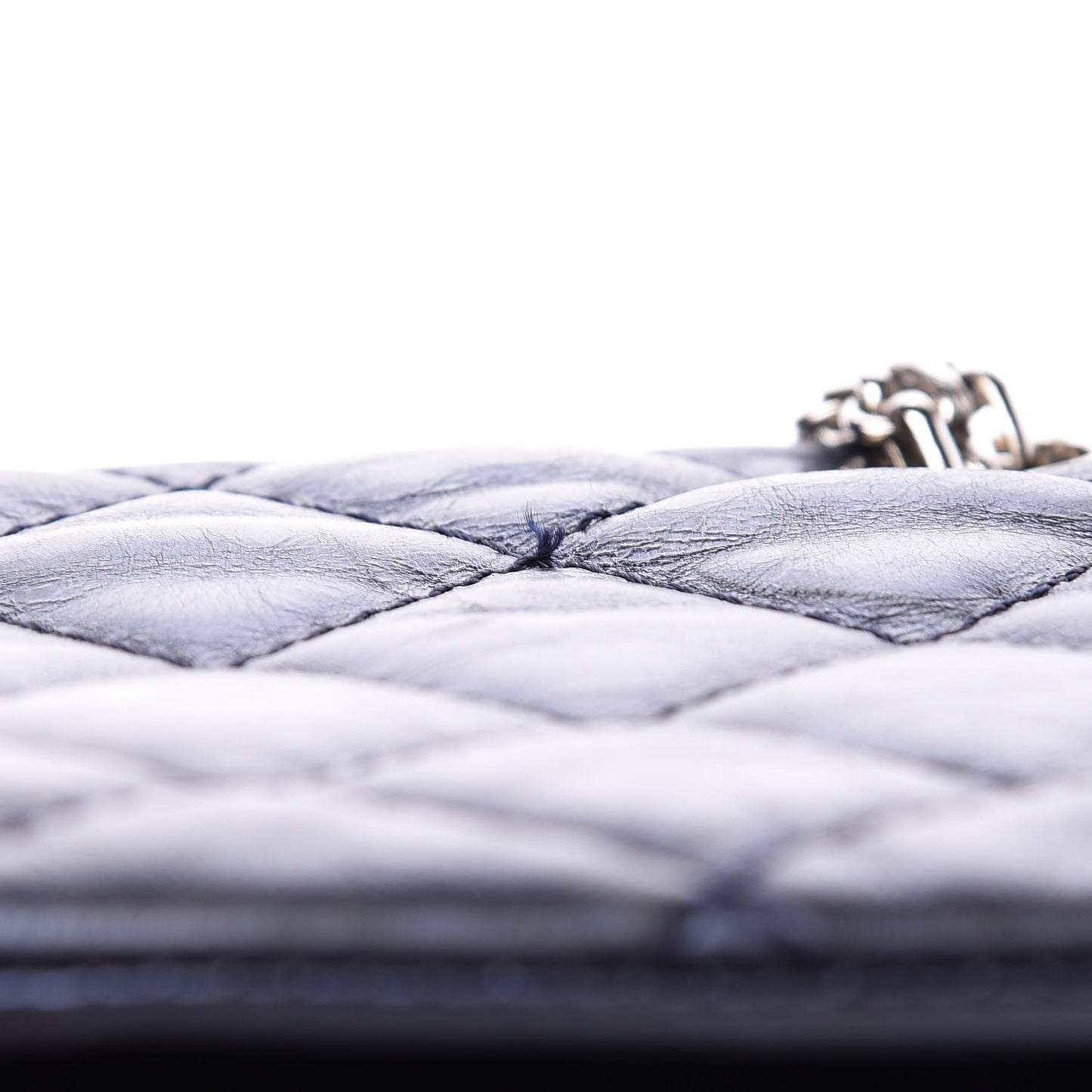 Metallic Calfskin Quilted 2.55 Reissue 227 Flap Dark Navy Blue