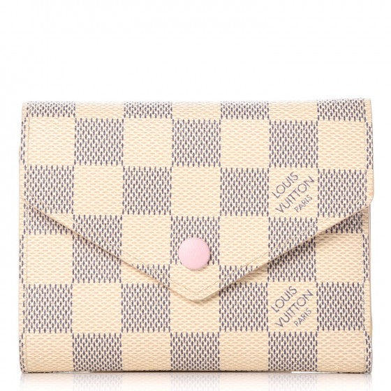 Louis Vuitton Damier Azur Victorine Wallet Rose Ballerine 1 of 9
