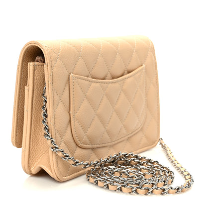 Chanel Caviar Quilted Wallet on Chain WOC Beige 2 of 11
