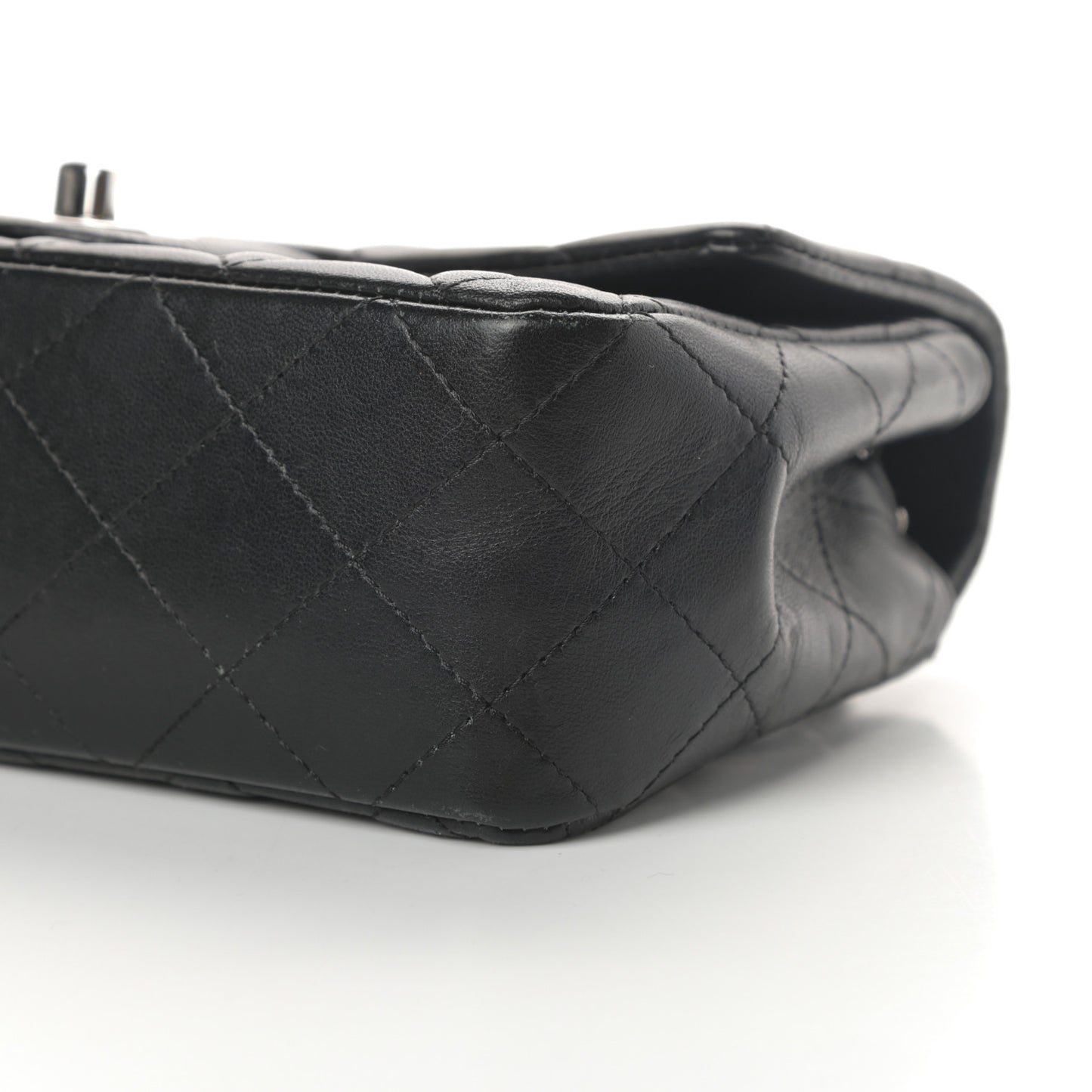 Lambskin Quilted Mini Rectangular Flap Black