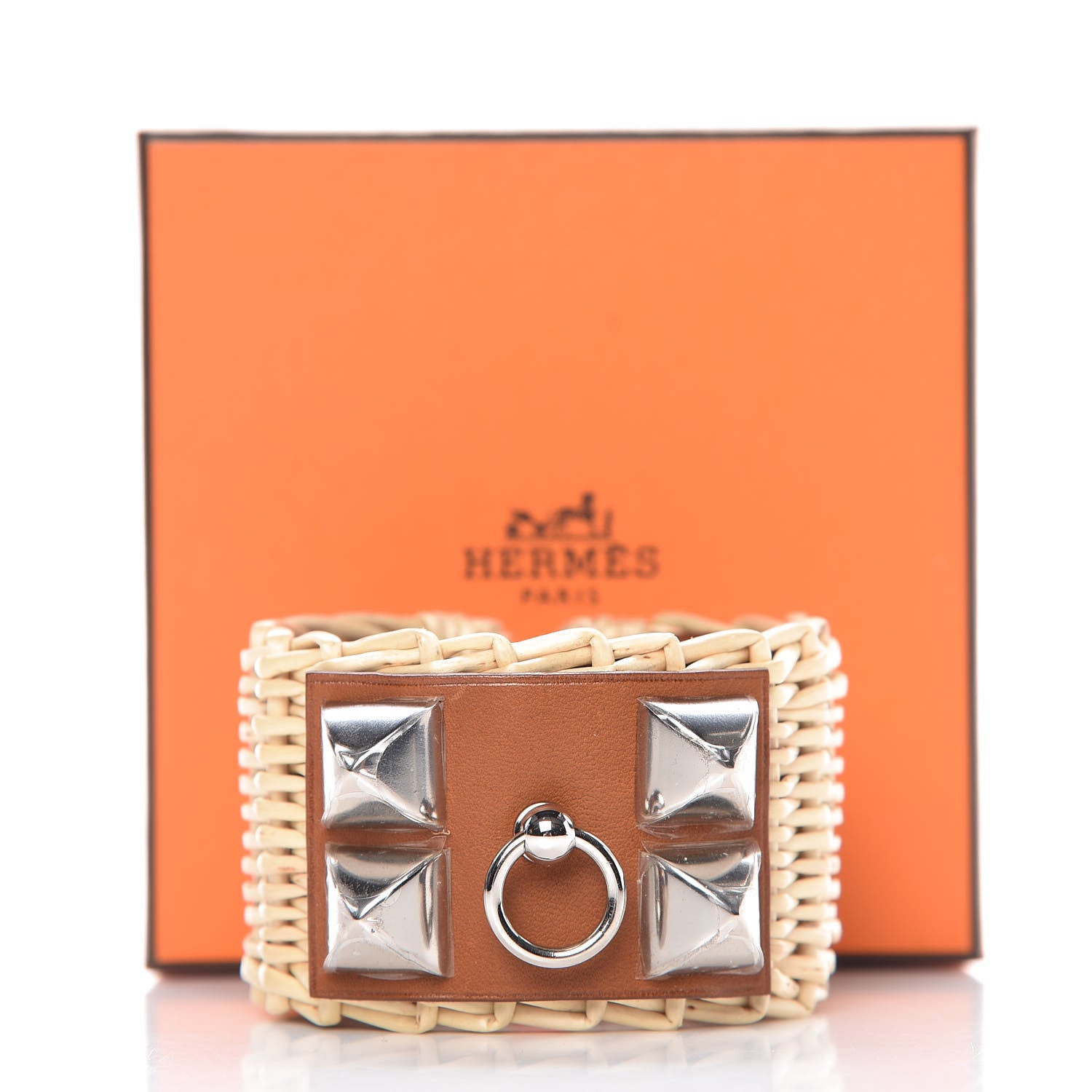 Hermes Barenia Osier Collier De Chien CDC Picnic Bracelet S Fawn 8 of 8