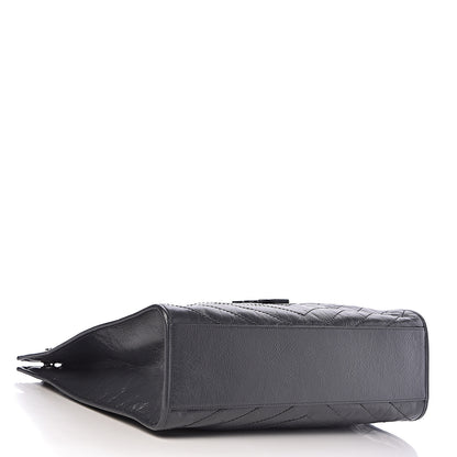 Saint Laurent Crinkled Calfskin Matelasse Monogram Niki Shoulder Bag Storm 4 of 10