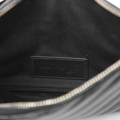 Saint Laurent Grain De Poudre Chevron Monogram Bill Pouch Black 7 of 8